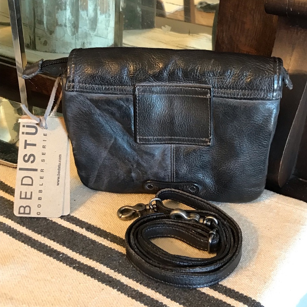 NWT Bed Stu Leather Ziggy Clutch Crossbody Belt Bag Black DD Retail $195 - Picture 2 of 15